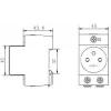 Noark Ex9DS-F 106194 Gniazdo modułowe, Szyna DIN TH-35, 2,5 M, Schuko (typ F), 16 A, 250 V, biały/szary