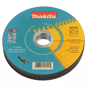 Tarcza tnąca Makita D-18770-12 INOX do szlifierki kątowej akumulatorowej 125mm x 1.2mm