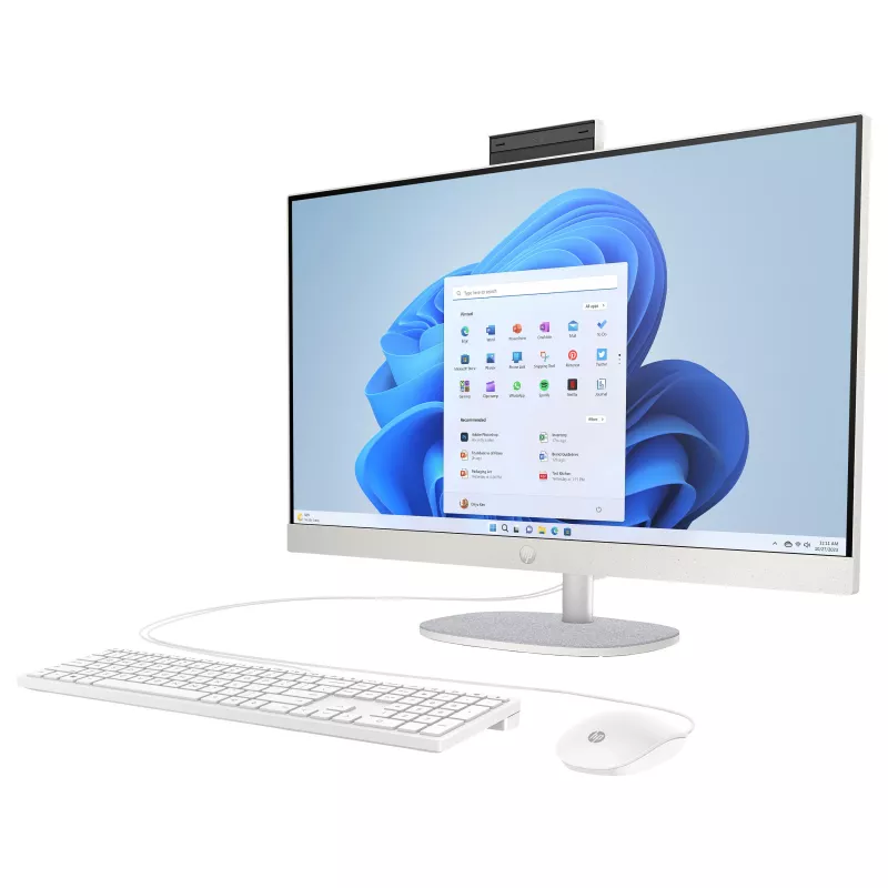 HP 27-cr0475ng All-in-One PC, 27 inch FHD IPS, Intel Core i7-1355U, 16GB RAM, 1TB SSD, Windows 11 Home, Biały