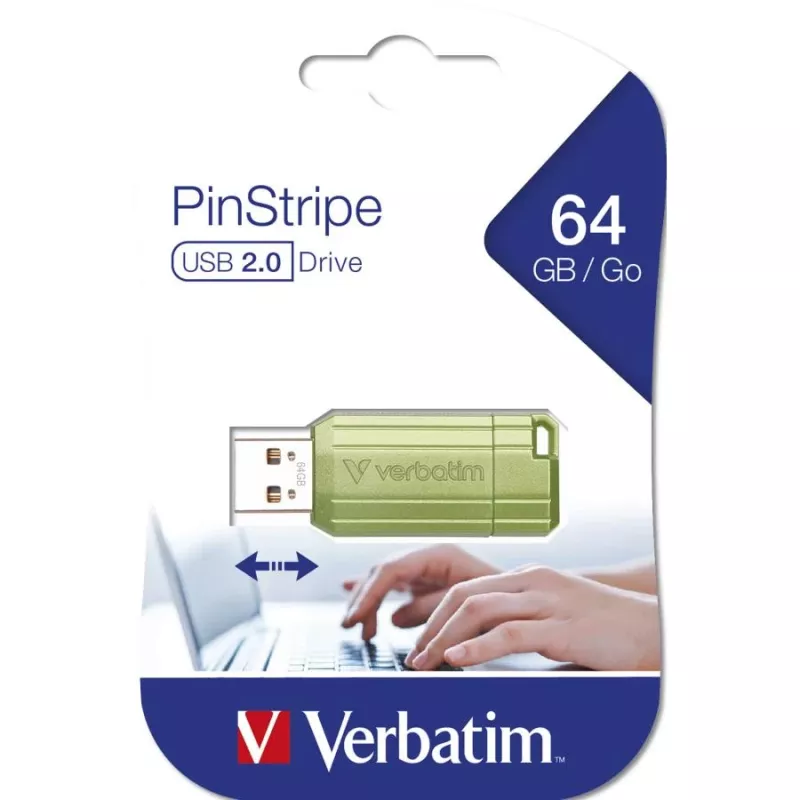 Verbatim Store n Go Pinstripe USB 2.0 Eucalyptus Green 64GB