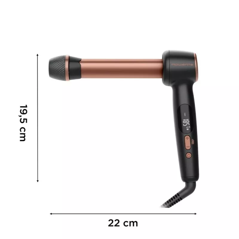 Rowenta CF4620E0 Twist Curl Lokówka - Ceramiczna, Jonowa Kondycja, 27/32/38mm, Wyświetlacz LCD, 86W, Czarny/Miedziany