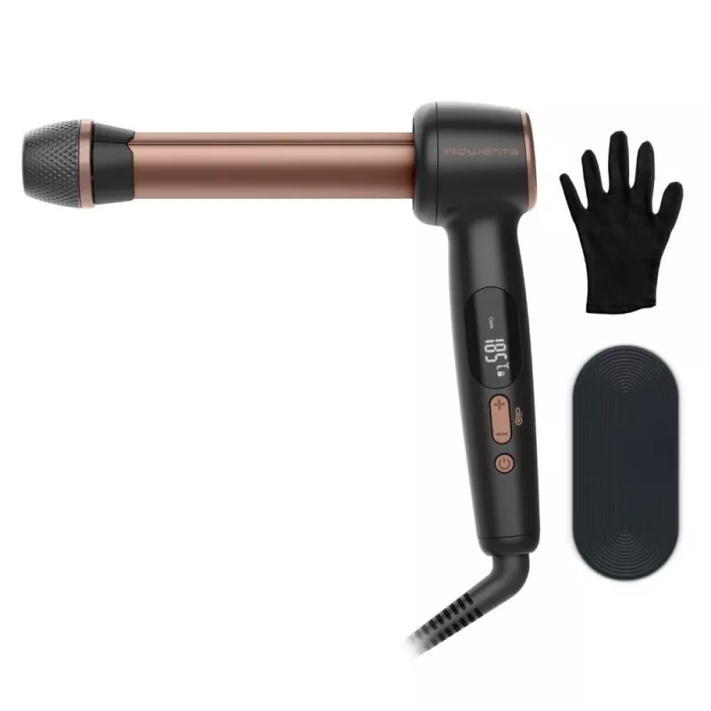 Rowenta CF4620E0 Twist Curl Lokówka - Ceramiczna, Jonowa Kondycja, 27/32/38mm, Wyświetlacz LCD, 86W, Czarny/Miedziany