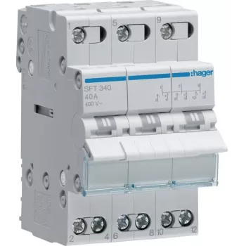 Hager SFT340 Przełącznik Modułowy I-0-II 3P 40A 400V AC
