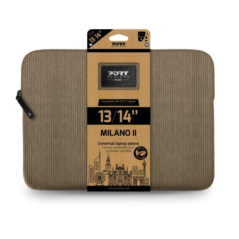 PORT DESIGNS MILANO II ECO Sleeve na laptop 13/14 cala, brązowy