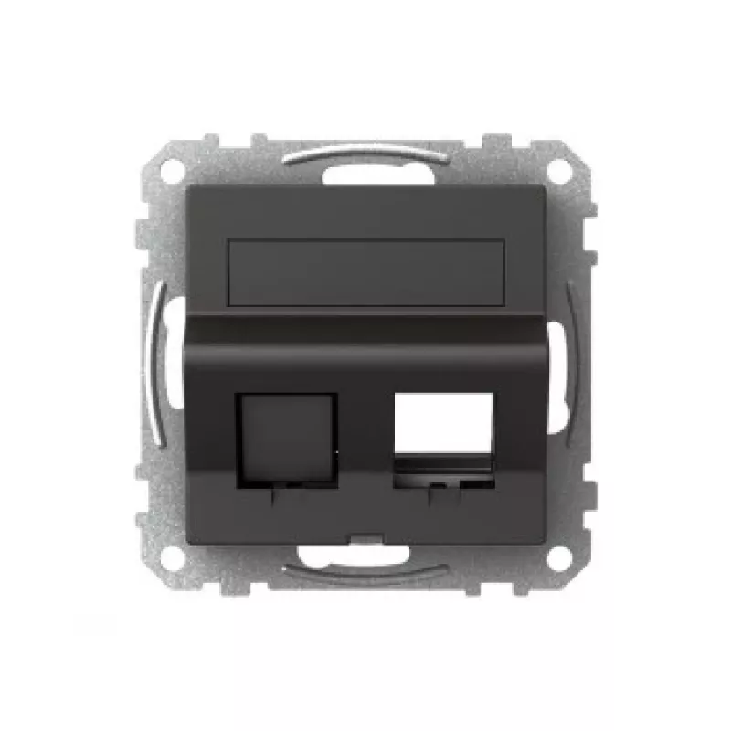 Schneider Electric Exxact Datacase Actassi/Keystone Oblique Anthracite Data Outlet Frame