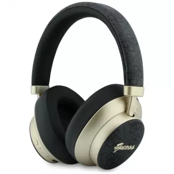 Guess GUE005456 Bluetooth Over-Ear Headphones z ENC, 4G Gold Script Metal, Czarny