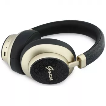 Guess GUE005456 Bluetooth Over-Ear Headphones z ENC, 4G Gold Script Metal, Czarny