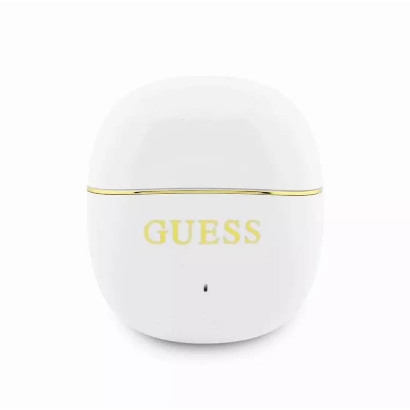 GUESS Glossy Gold Line Classic TWS Earbuds White
