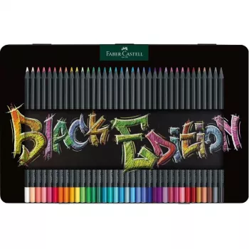 FABER-CASTELL Black Edition Kredki - Mieszanka Jasnych Kolorów (Zestaw 36 szt.)