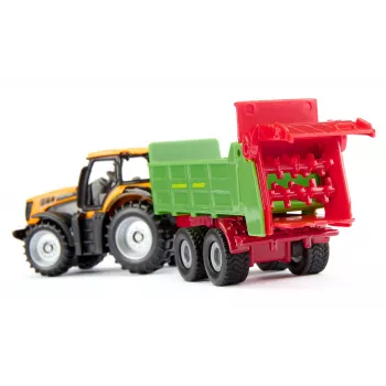 SIKU Blister JCB z rozrzutnikiem uniwersalnym Strautmann - zestaw modeli odlewanych w skali 1:87