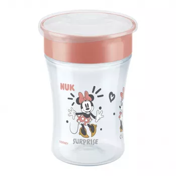 NUK Disney Mickey Mouse Magic Cup 230ml Czerwony Kubek Treningowy z Obręczą do Picia 360°