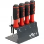 WIHA SoftFinish Wkrętak z Uchwytem na Bity 1/4 inch (Czarno-Czerwony, z Funkcją Zapadkową)