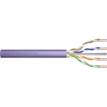 DIGITUS Cat.6 U/UTP B2ca Kabel instalacyjny, AWG23/1, LSOH, 500m, Fioletowy, Bęben