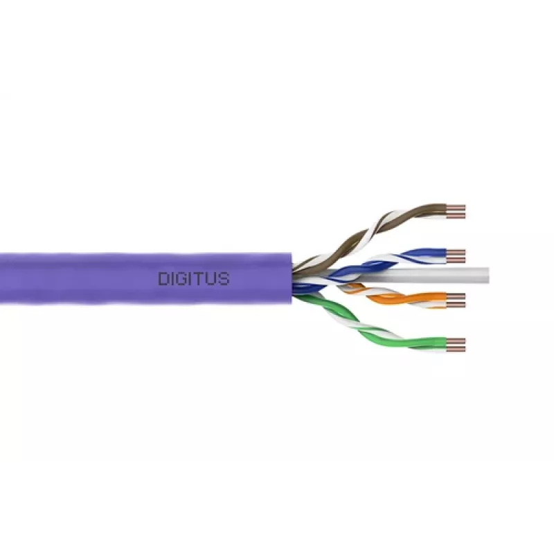 DIGITUS Cat.6 U/UTP B2ca Kabel instalacyjny, AWG23/1, LSOH, 500m, Fioletowy, Bęben