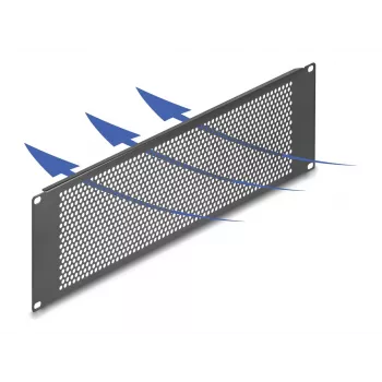 DELOCK 19 inch Panel zaślepiający z okrągłymi otworami 3U Czarny