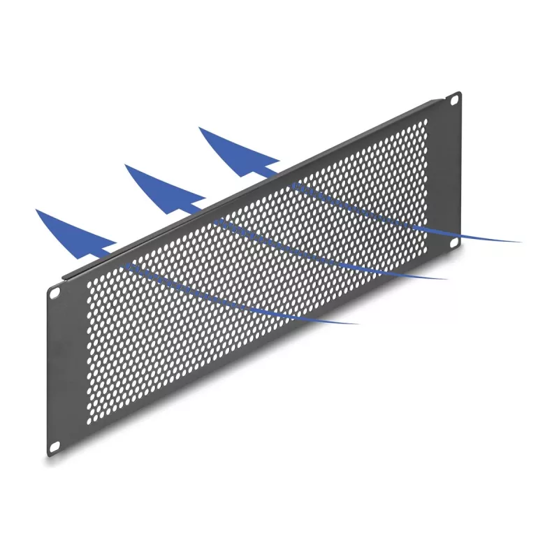 DELOCK 19 inch Panel zaślepiający z okrągłymi otworami 3U Czarny