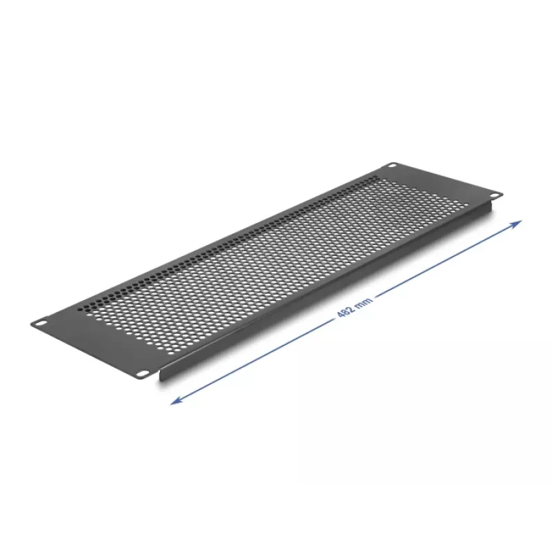 DELOCK 19 inch Panel zaślepiający z okrągłymi otworami 3U Czarny