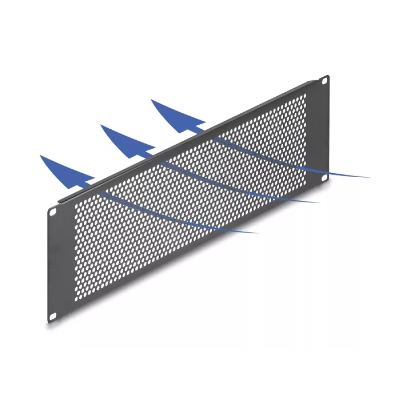 DELOCK 19 inch Panel zaślepiający z okrągłymi otworami 3U Czarny