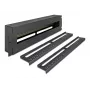 DELOCK 19 inch Panel rozdzielczy z wyłącznikami nadprądowymi z pokrywą i szyną DIN, w tym 2x szyny odciążające kable, 3U, stal czarna
