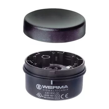 WERMA Signaltechnik KombiSIGN 71 Element Świetlny Stały, Czarna Obudowa, Przezroczysta Soczewka, Poliwęglan, IP65, Średnica 70 mm, Wysokość 66 mm, Gniazdo E14, Maks. 7 W, 640.800.00