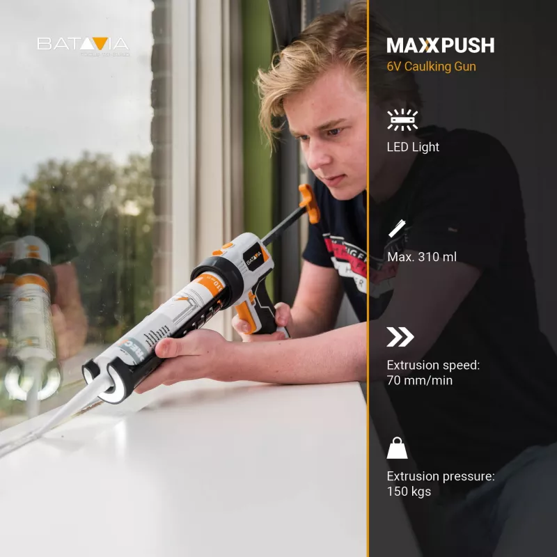 Batavia B.V. Maxxpush Bezprzewodowy Pistolet do Silikonu z LED