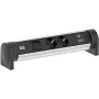 Bachmann 708.001 CYCLE Listwa zasilająca na biurko 2x Schuko CEE7/3 z przełącznikiem, kabel 2m, aluminium/czarny