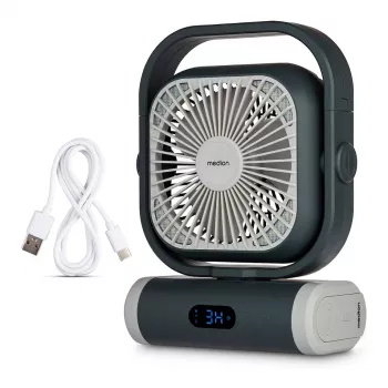 MEDION LIFE Camping Fan E10 TF (MD 12065) Szary/Biały