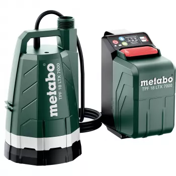 Metabo TPF 18 LTX 7000 Bezprzewodowa Pompa Zatapialna 7000 l/h 9 m Podnoszenia 18 V IPX8 (Czarno-Zielona, bez Akumulatora i Ładowarki)