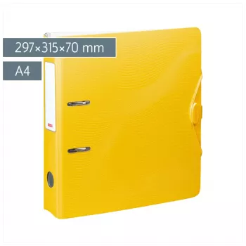 BRUNNEN WAVE Segregator dźwigniowy A4 7 cm Żółty Polipropylen
