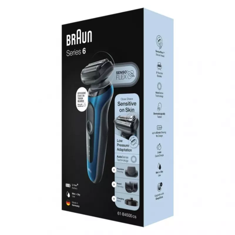 Braun Series 6 61-B4500cs Golarka Foliowa Niebieski