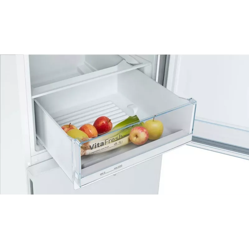 Bosch KGV362WEAS Lodówko-zamrażarka, Biała, Pojemność netto 308 L, Klasa energetyczna E