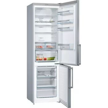 Bosch KGN397LEQ Wolnostojąca Lodówko-Zamrażarka z NoFrost, VitaFresh, 363L, Inox-look, Klasa Energetyczna E