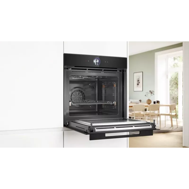 Bosch HMG976KB1 Series 8 Wbudowany piekarnik mikrofalowy z funkcją pary, 71 l, czarny