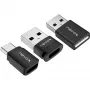 NEVOX Data Blocker (3-Pack) - USB-A Męski na Żeński Adapter Tylko do Ładowania, Zapobiega Juice Jacking, Czarny