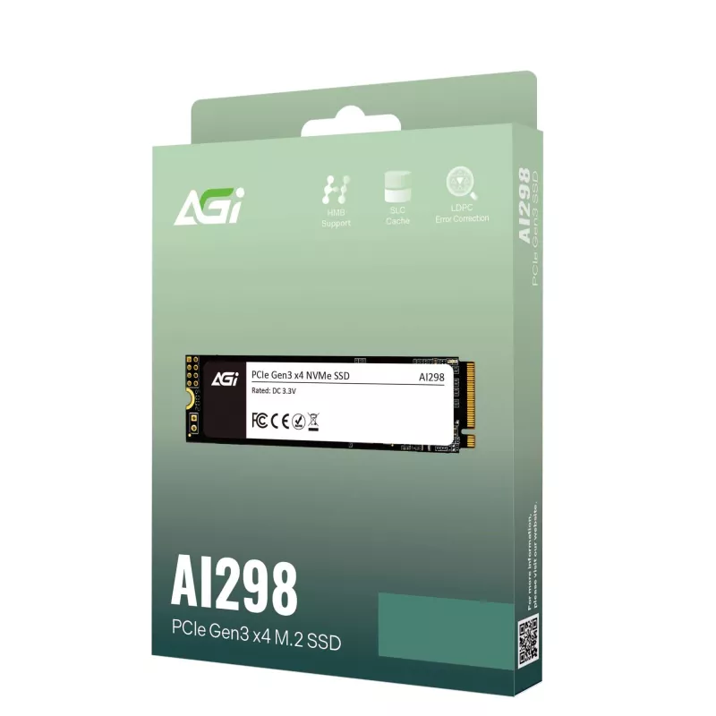 AGI TECHNOLOGY 512GB M.2 2280 PCIe Gen3 x4 NVMe SSD, 3000MB/s Odczyt, 1400MB/s Zapis