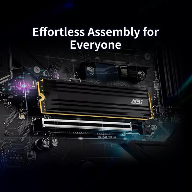 AGI TECHNOLOGY 1TB SSD M.2 NVMe PCIe Gen4x4 - 7400MB/s odczyt, 5200MB/s zapis, 750TBW