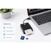 iLike 4-w-1 USB Czytnik Kart Smart z Obsługą SIM, SD i Micro SD, Czytnik CAC do Kart ID, Kart Bankowych, eID i Kart Pamięci Czarny
