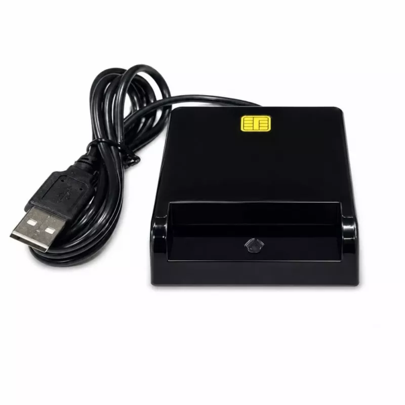 iLike 4-w-1 USB Czytnik Kart Smart z Obsługą SIM, SD i Micro SD, Czytnik CAC do Kart ID, Kart Bankowych, eID i Kart Pamięci Czarny