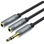 UNITEK Y-C956ABK 3.5mm Mini Jack Męski na 2x 3.5mm Żeński Rozdzielacz Audio Kabel Adapter - Czarny