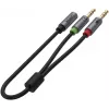 UNITEK Y-C957ABK 3.5mm Mini-Jack Audio Splitter Cable, Female to 2x Male, 20 cm, Black