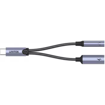 UNITEK USB-C na 3.5mm Audio Jack i USB-C 60W PD Adapter (Space Grey)