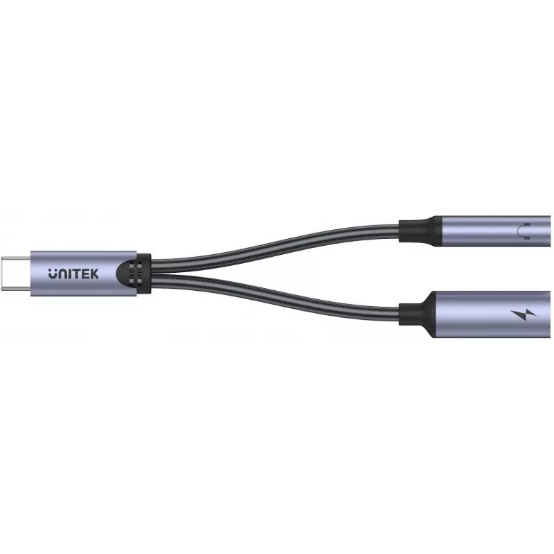 UNITEK USB-C na 3.5mm Audio Jack i USB-C 60W PD Adapter (Space Grey)