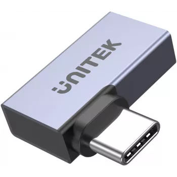 UNITEK USB-C Męski do USB-C Żeński Adapter Kątowy Płaski 40Gbps 100W Space Gray