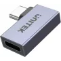 UNITEK USB-C Męski do USB-C Żeński Adapter Kątowy Płaski 40Gbps 100W Space Gray