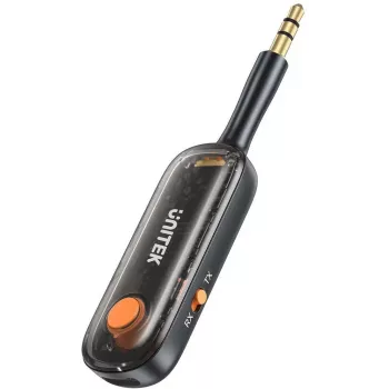 UNITEK 2-w-1 Adapter Bluetooth 5.3 Nadajnik/Odbiornik Audio Zasięg 10m Czarny
