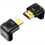 UNITEK 8K HDMI Adapter kątowy 90° i 270° (2 szt.) - Czarny