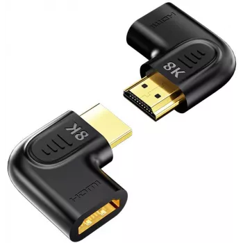 UNITEK Płaski Kątowy Adapter HDMI 8K 90° i 270° (2 szt.) - Czarny