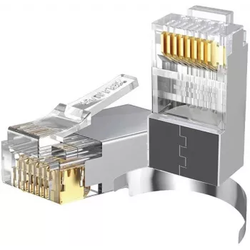 Złącze RJ45 Cat.7 UNITEK Pass-Through, ekranowane, pozłacane, przezroczyste, 50 szt.