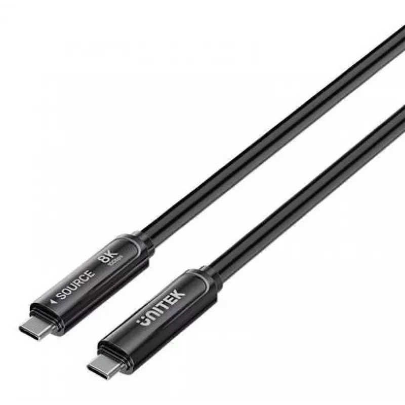 UNITEK USB-C Active Optical Cable 5m - 10Gbps, PD 60W, 8K@30Hz, Czarny