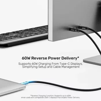UNITEK USB-C Active Optical Cable 5m - 10Gbps, PD 60W, 8K@30Hz, Czarny